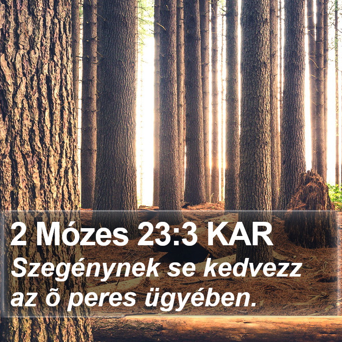 2 Mózes 23:3 KAR Bible Study