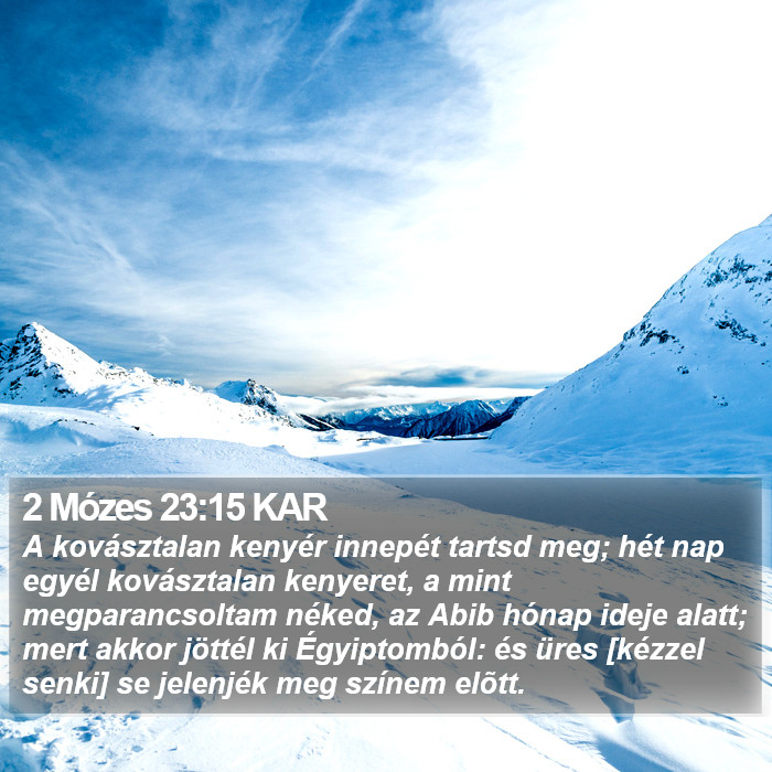 2 Mózes 23:15 KAR Bible Study