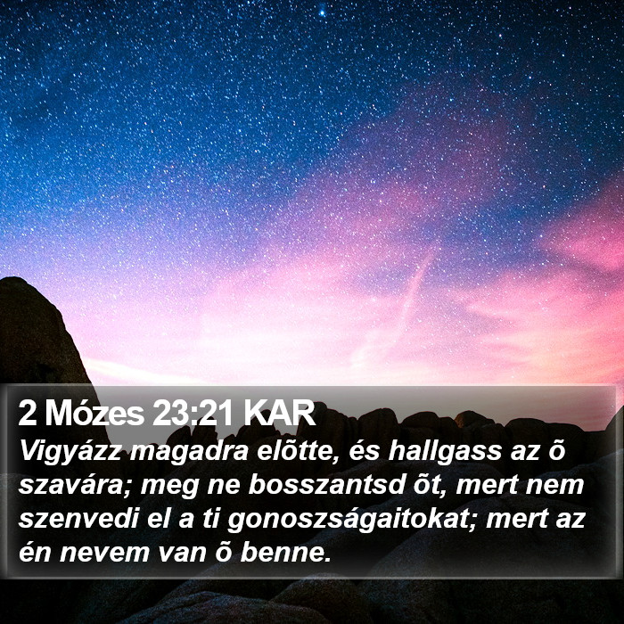 2 Mózes 23:21 KAR Bible Study