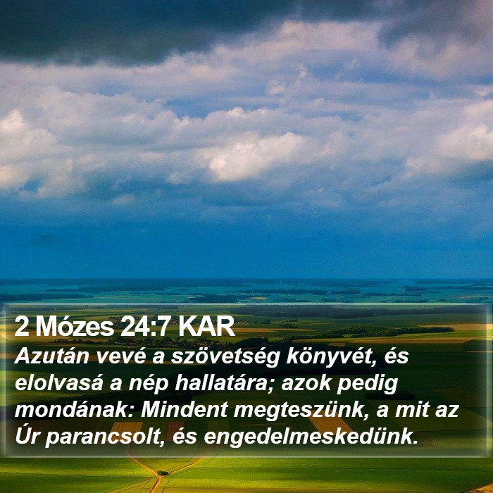 2 Mózes 24:7 KAR Bible Study