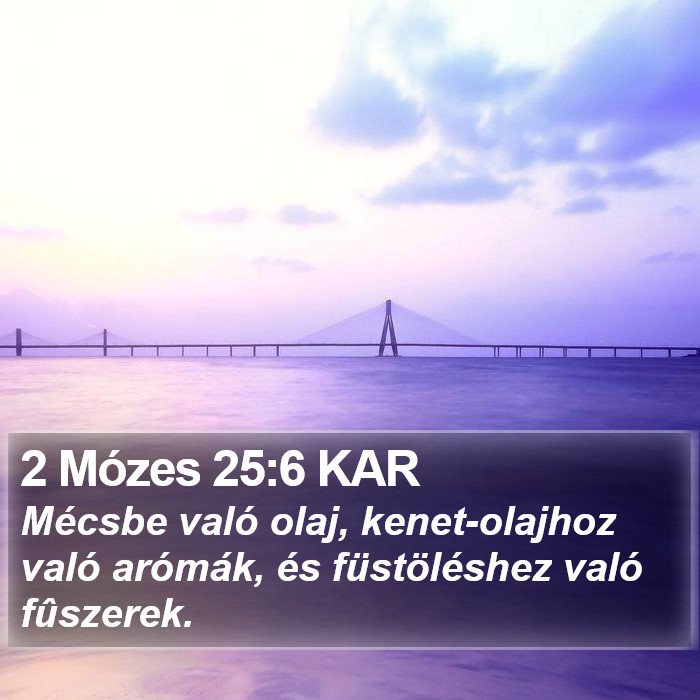 2 Mózes 25:6 KAR Bible Study