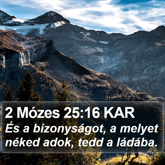 2 Mózes 25:16 KAR Bible Study