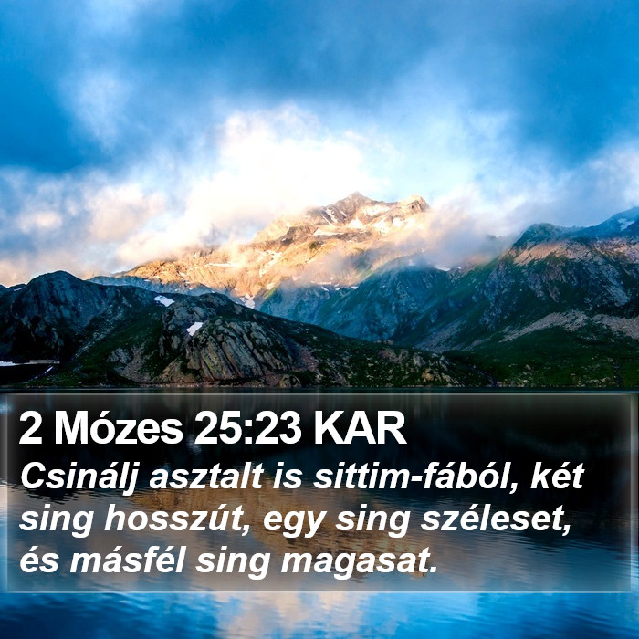 2 Mózes 25:23 KAR Bible Study