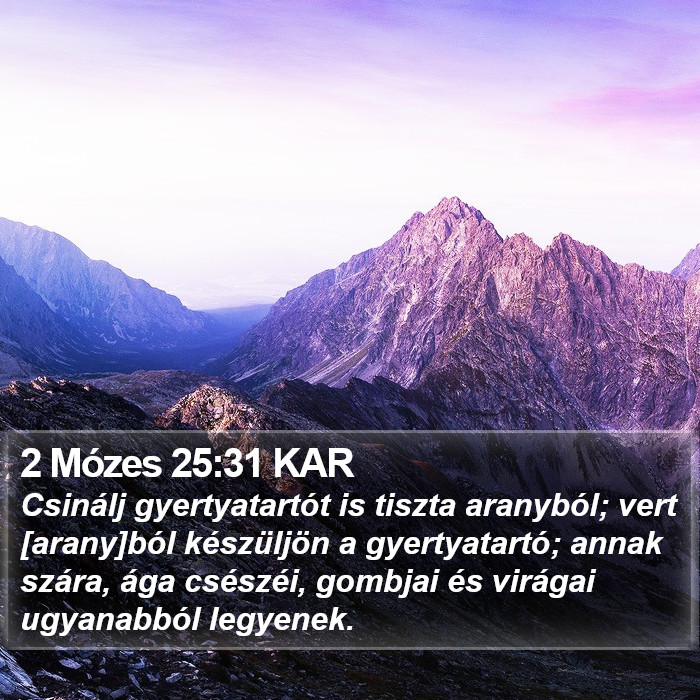 2 Mózes 25:31 KAR Bible Study