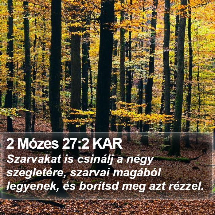 2 Mózes 27:2 KAR Bible Study