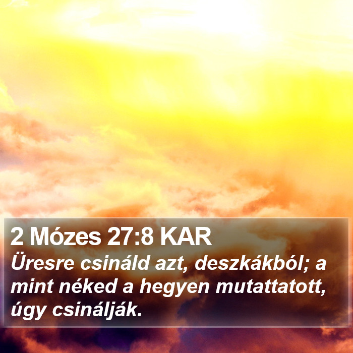 2 Mózes 27:8 KAR Bible Study