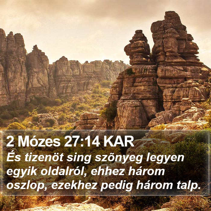 2 Mózes 27:14 KAR Bible Study