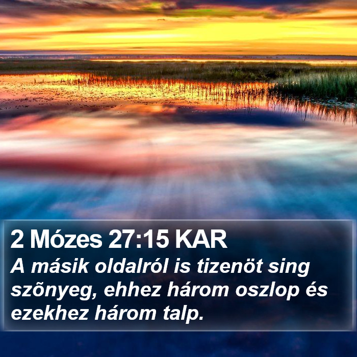 2 Mózes 27:15 KAR Bible Study