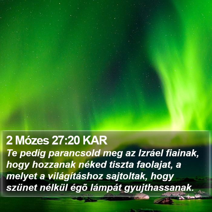 2 Mózes 27:20 KAR Bible Study