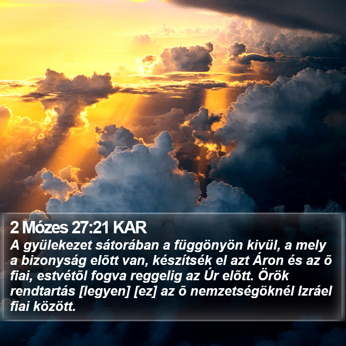 2 Mózes 27:21 KAR Bible Study