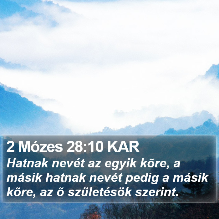 2 Mózes 28:10 KAR Bible Study