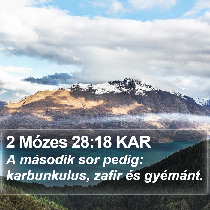 2 Mózes 28:18 KAR Bible Study