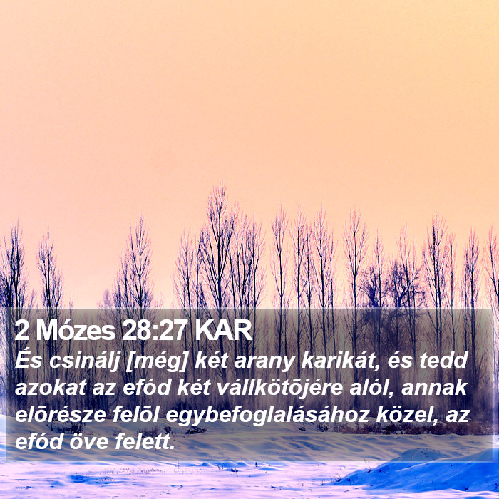 2 Mózes 28:27 KAR Bible Study