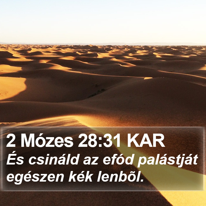 2 Mózes 28:31 KAR Bible Study