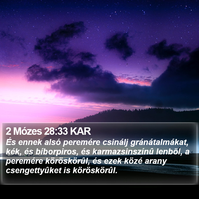 2 Mózes 28:33 KAR Bible Study