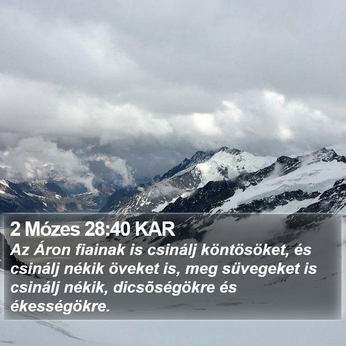 2 Mózes 28:40 KAR Bible Study