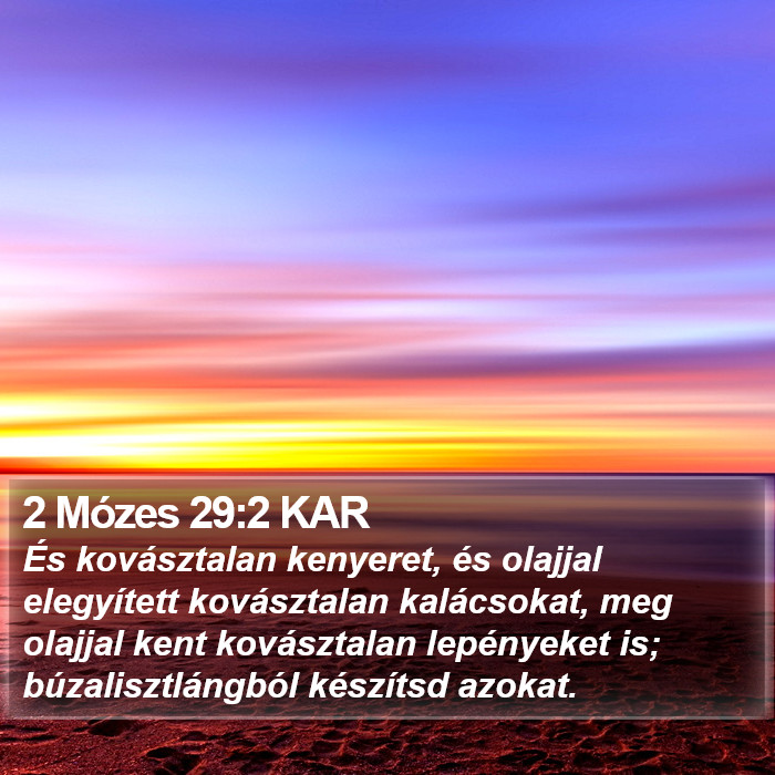 2 Mózes 29:2 KAR Bible Study