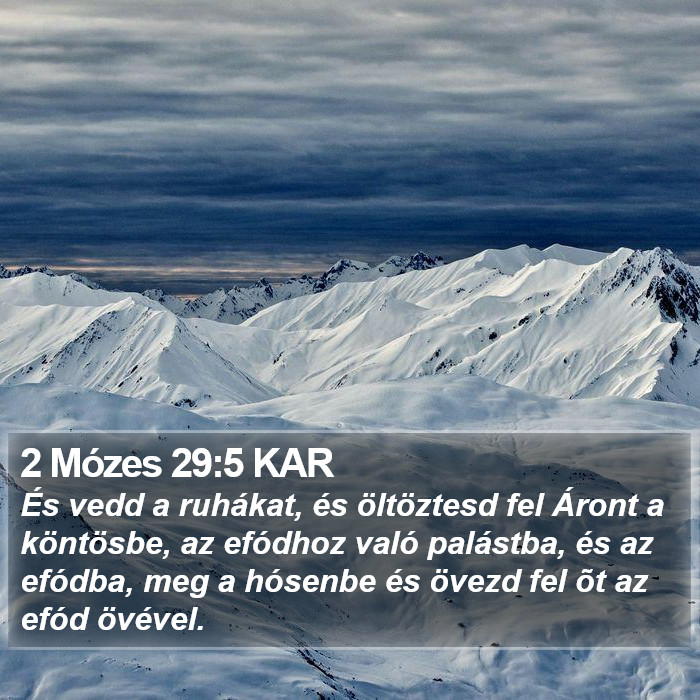 2 Mózes 29:5 KAR Bible Study