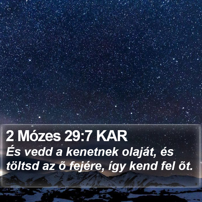 2 Mózes 29:7 KAR Bible Study