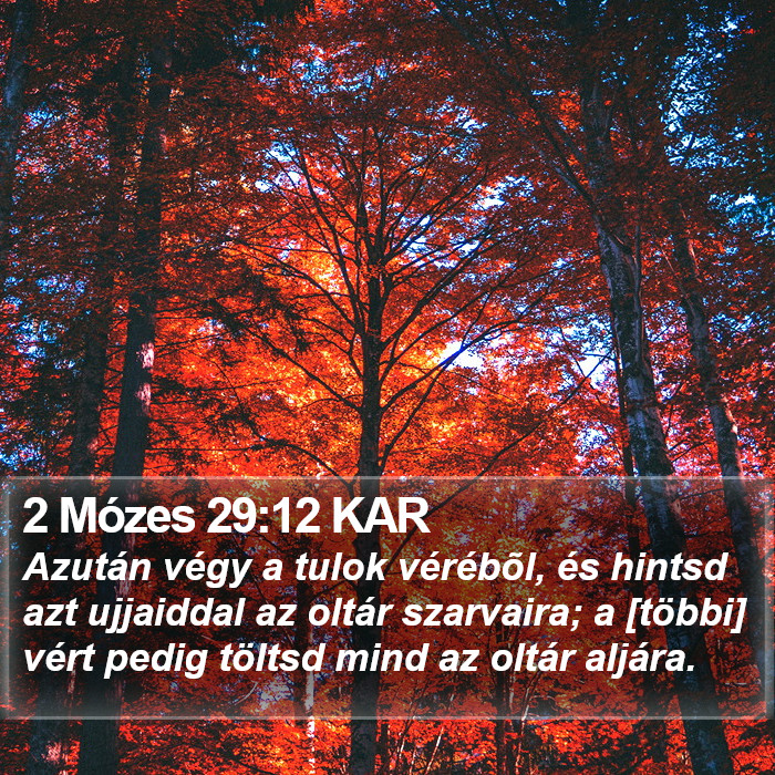 2 Mózes 29:12 KAR Bible Study