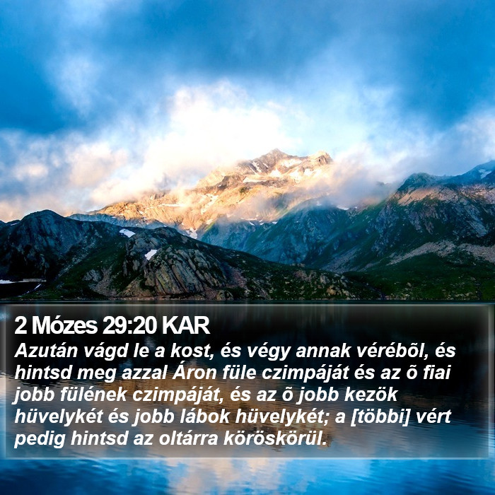 2 Mózes 29:20 KAR Bible Study