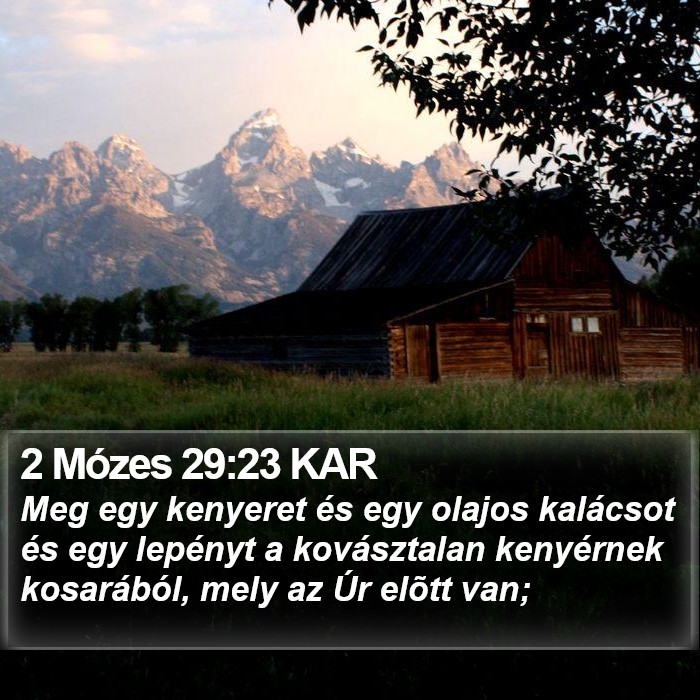 2 Mózes 29:23 KAR Bible Study