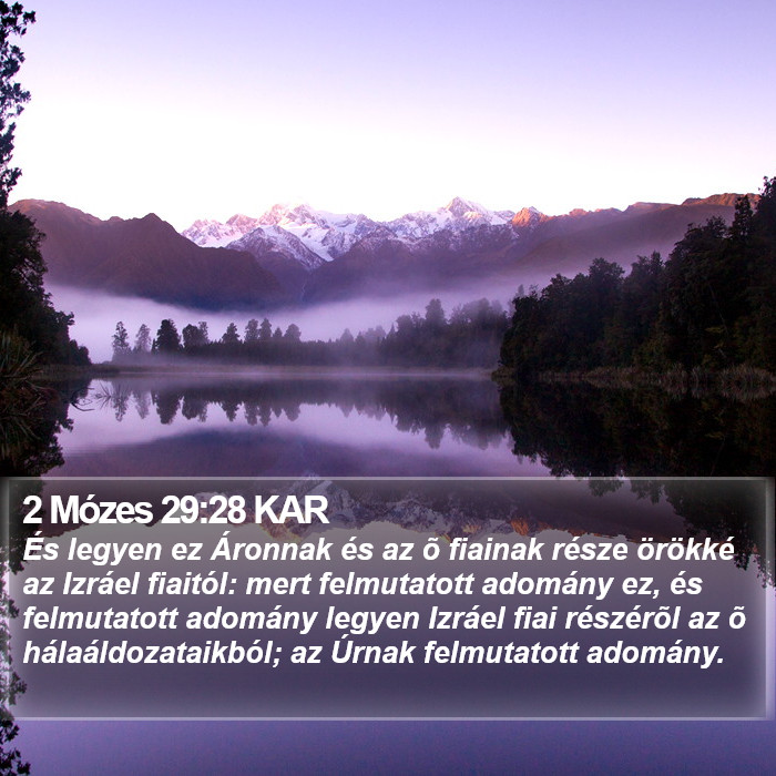 2 Mózes 29:28 KAR Bible Study