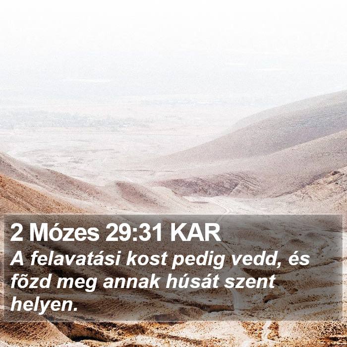 2 Mózes 29:31 KAR Bible Study