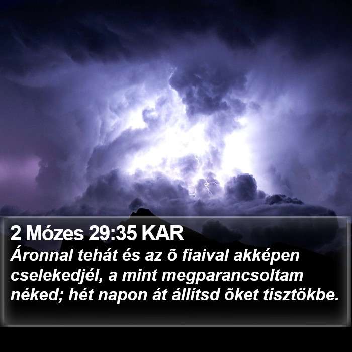 2 Mózes 29:35 KAR Bible Study