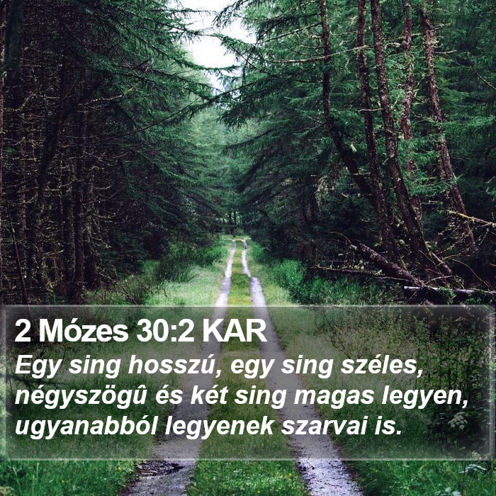 2 Mózes 30:2 KAR Bible Study