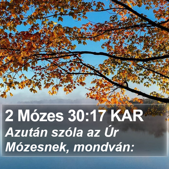 2 Mózes 30:17 KAR Bible Study