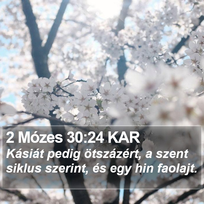 2 Mózes 30:24 KAR Bible Study