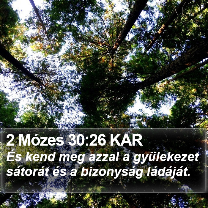 2 Mózes 30:26 KAR Bible Study