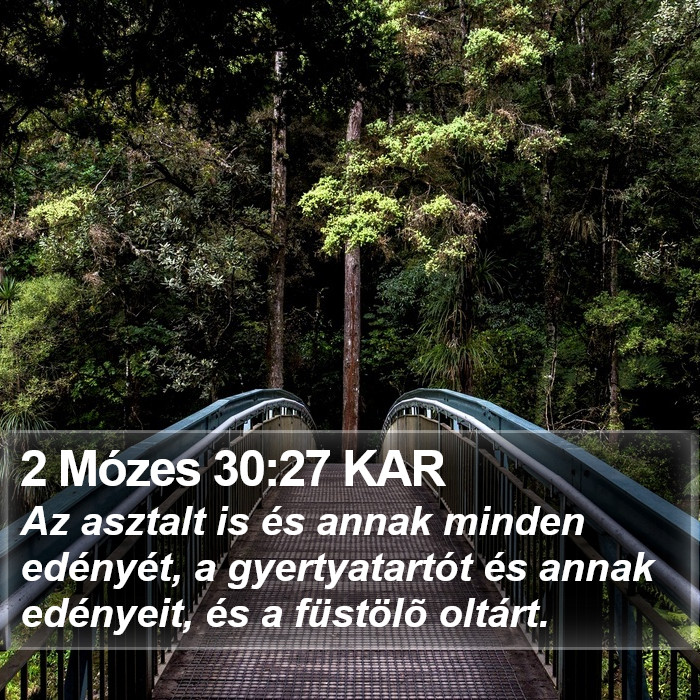 2 Mózes 30:27 KAR Bible Study