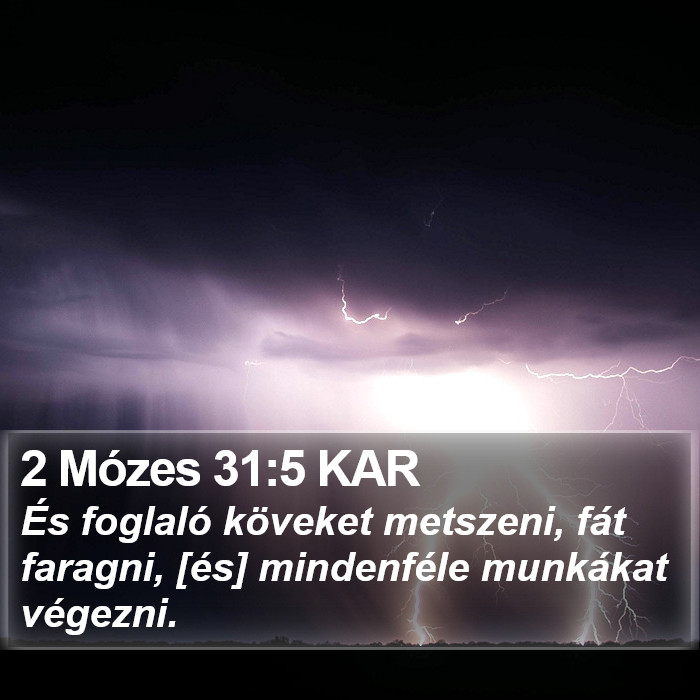 2 Mózes 31:5 KAR Bible Study