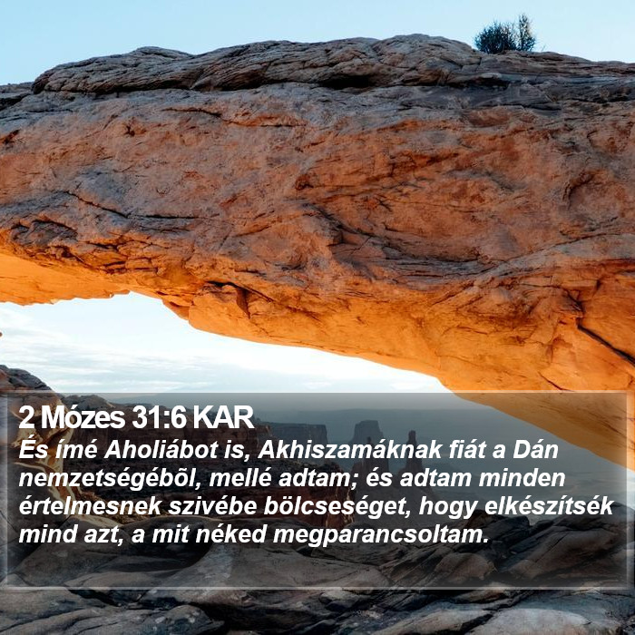 2 Mózes 31:6 KAR Bible Study