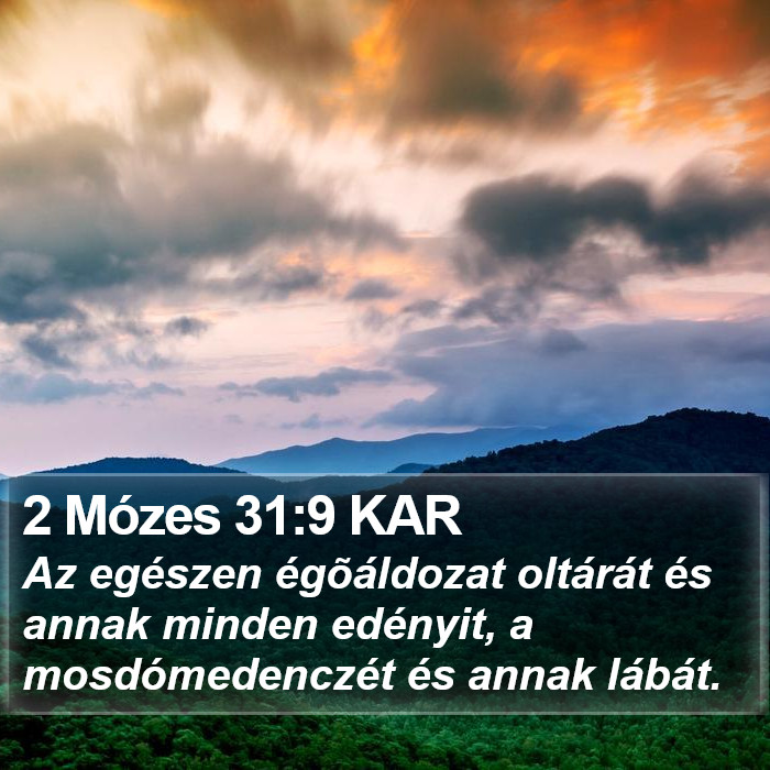 2 Mózes 31:9 KAR Bible Study