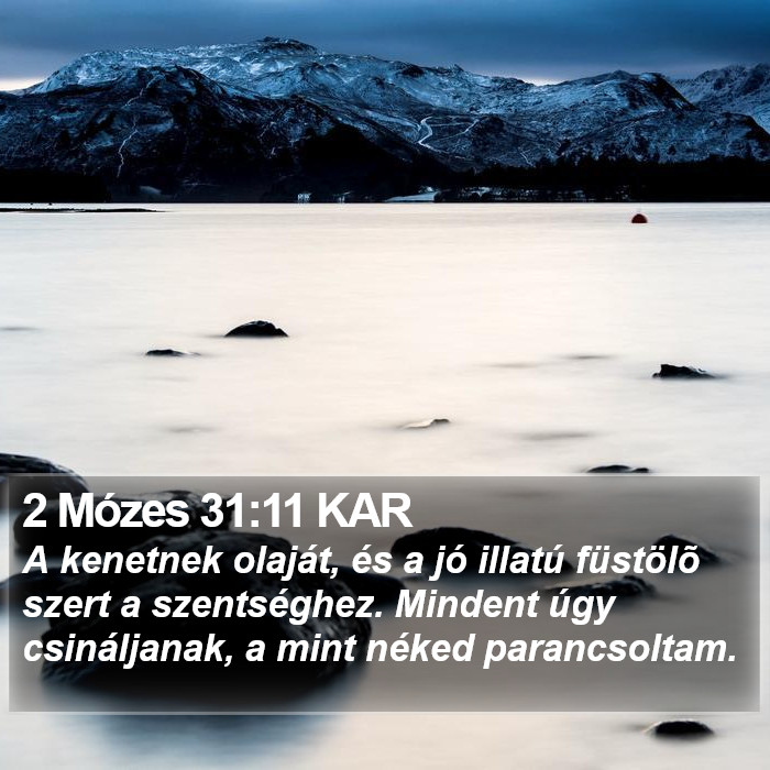 2 Mózes 31:11 KAR Bible Study