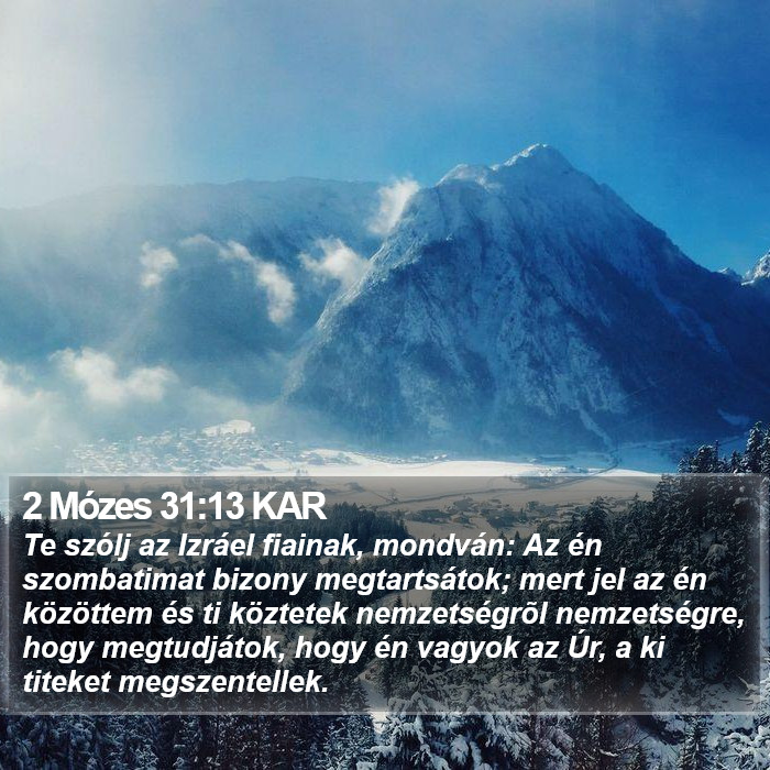 2 Mózes 31:13 KAR Bible Study