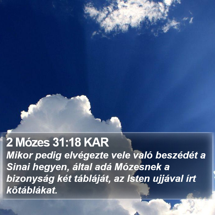 2 Mózes 31:18 KAR Bible Study