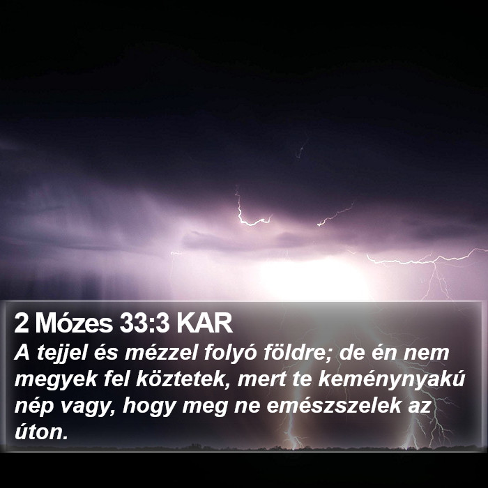 2 Mózes 33:3 KAR Bible Study