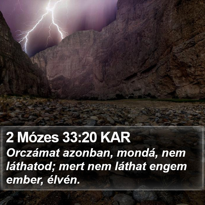 2 Mózes 33:20 KAR Bible Study