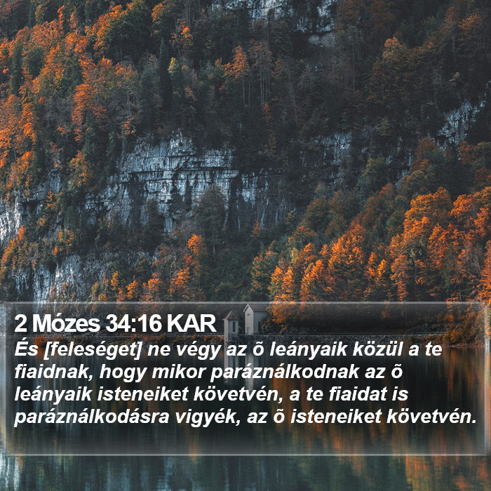 2 Mózes 34:16 KAR Bible Study