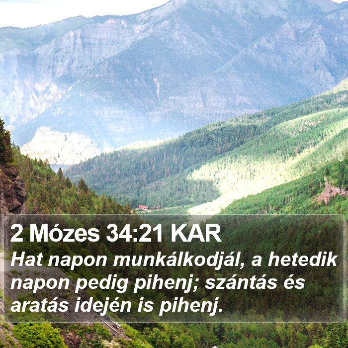 2 Mózes 34:21 KAR Bible Study