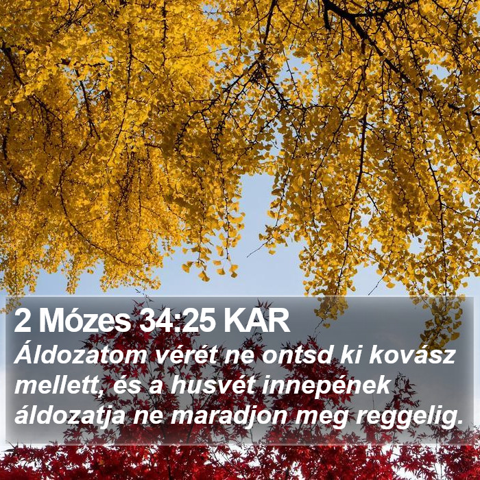 2 Mózes 34:25 KAR Bible Study