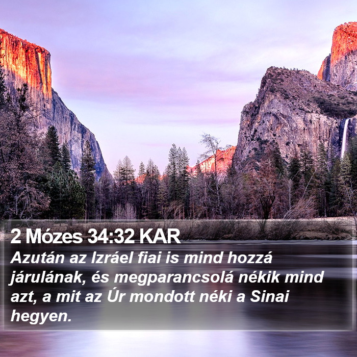 2 Mózes 34:32 KAR Bible Study