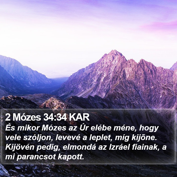 2 Mózes 34:34 KAR Bible Study