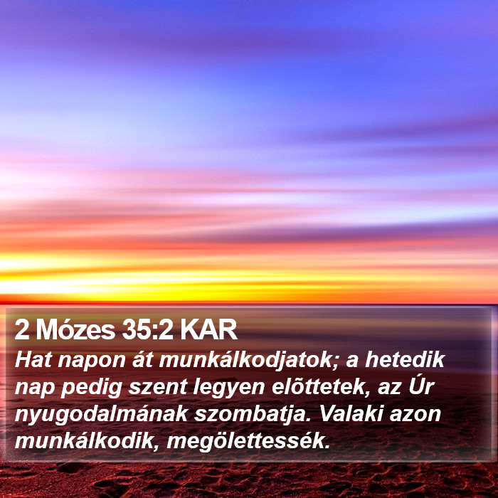 2 Mózes 35:2 KAR Bible Study