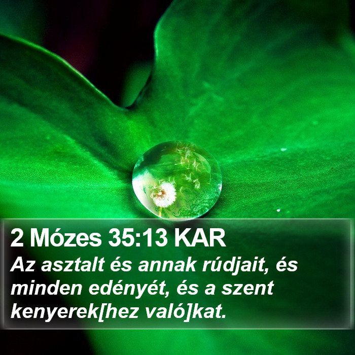 2 Mózes 35:13 KAR Bible Study