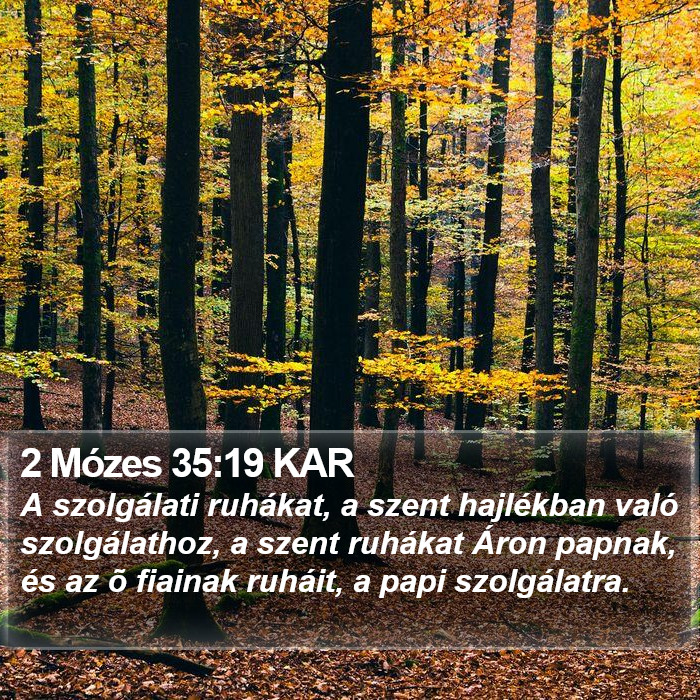 2 Mózes 35:19 KAR Bible Study